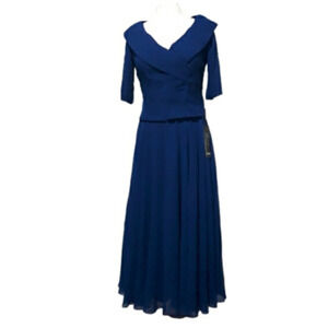 Vintage Izidress Cocktail Navy Blue Lined Half Sleeve Party Dress size 10